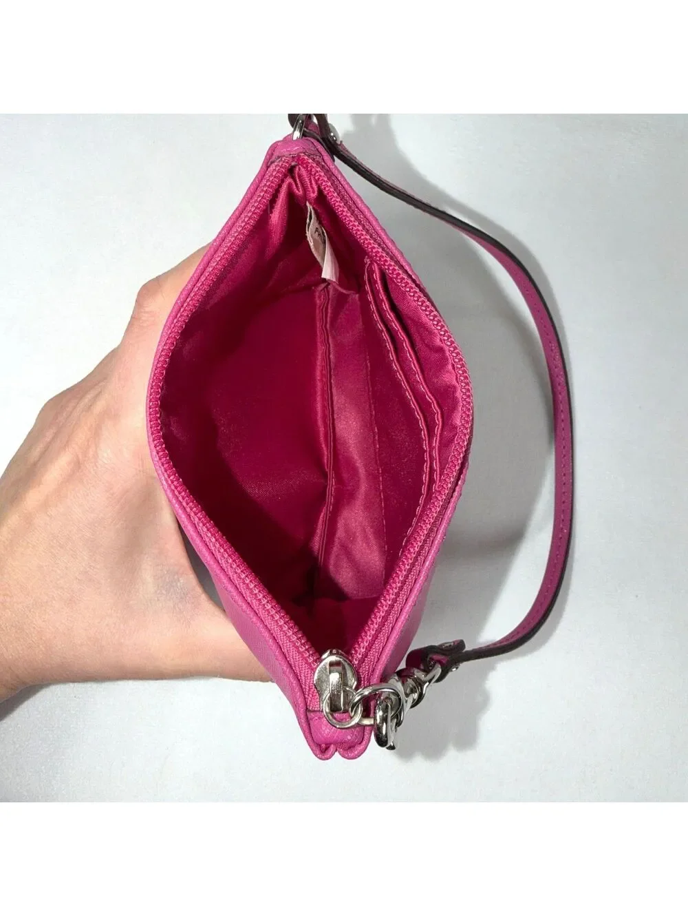 Coach Fuchsia Corner Zip Wristlet